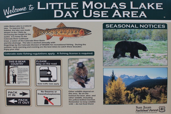 Little Molas Lake Day Use Rules
