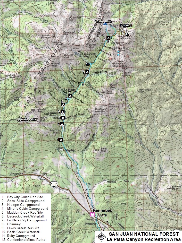 La Plata Canyon Map
