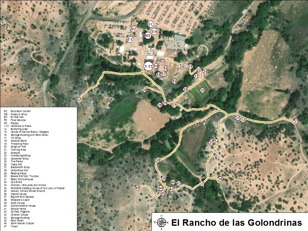 El Rancho De Las Golondrinas Map