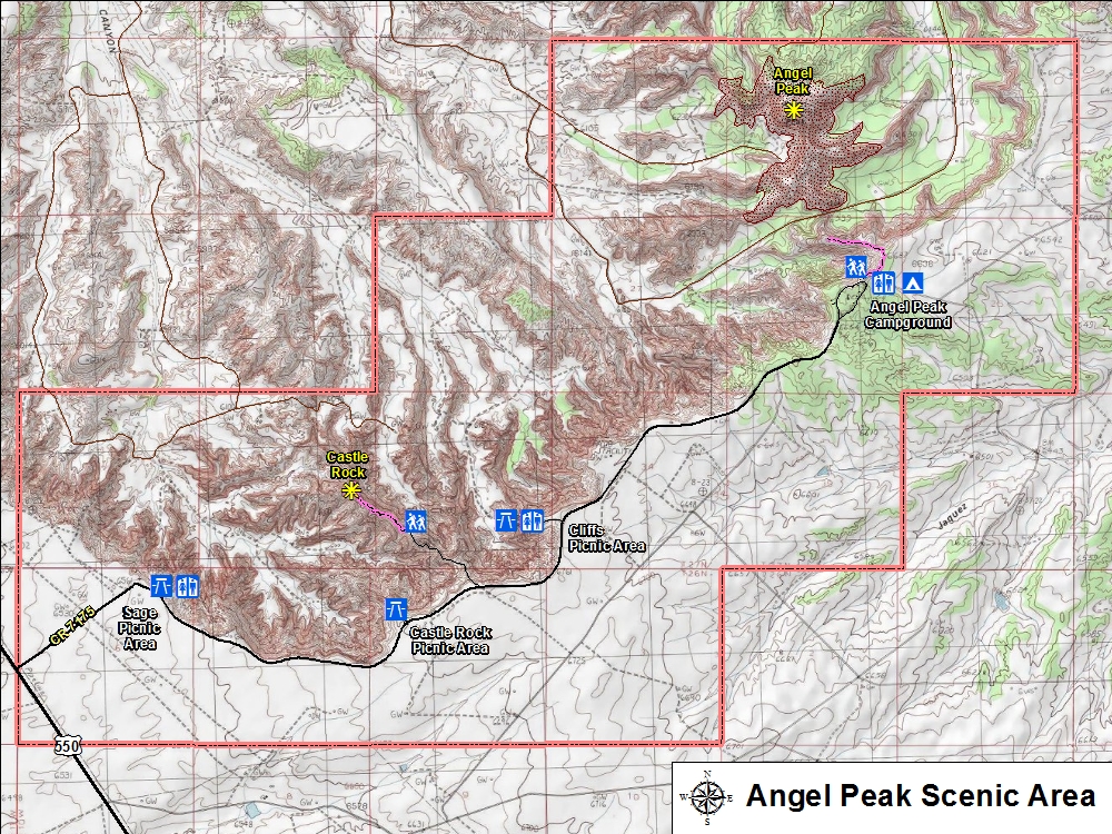 Angel Peak Trails Map
