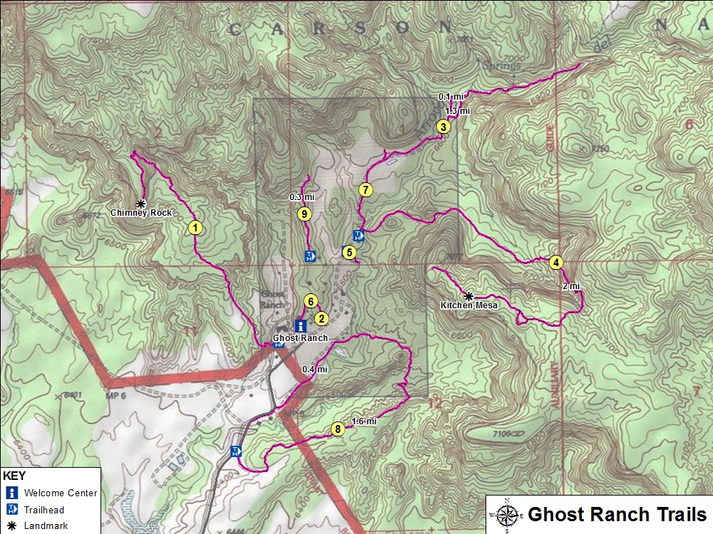 Ghost Ranch Hiking Trails Map