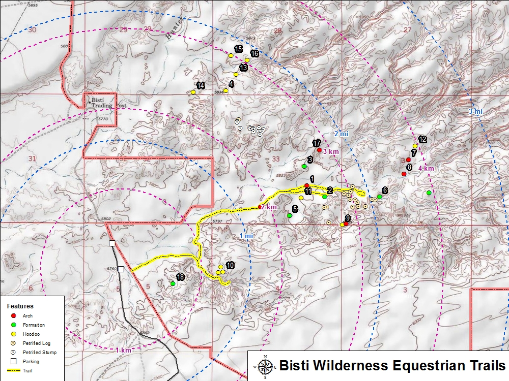 Bisti Features Map