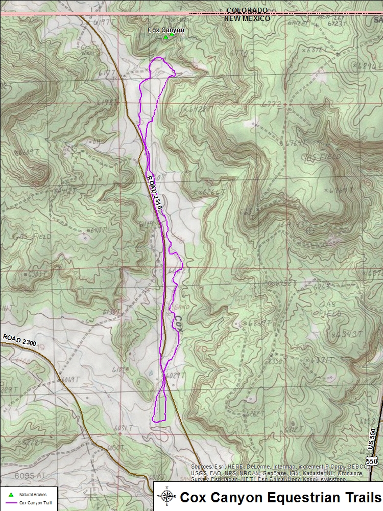 Cox Canyon Map